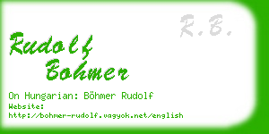 rudolf bohmer business card