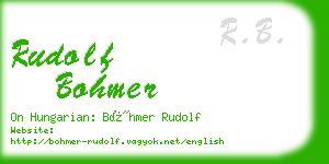 rudolf bohmer business card